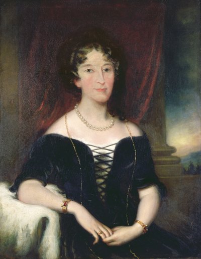 Retrato de Elizabeth, (1766-1850), esposa de John Macarthur, cofundador de la industria lanera australiana, c.1820 de Unbekannt Unbekannt